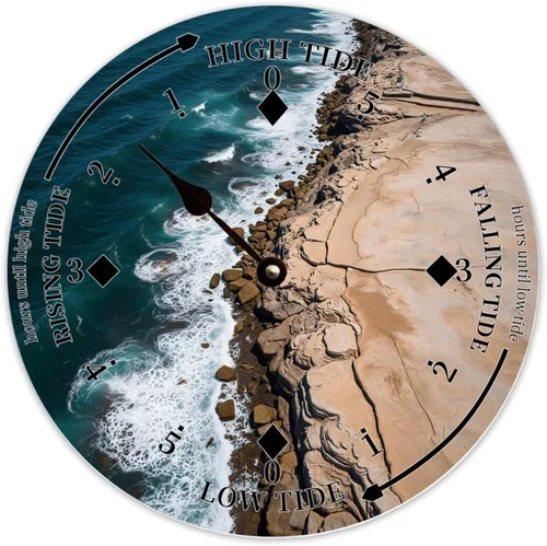 Vista 9 de Tide Clock for Wall Ocean Waves Time Coastal Beach Clocks