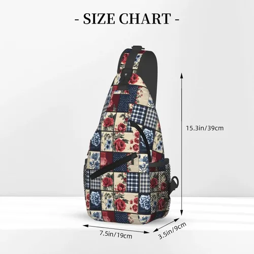 Vista 2 de Small Crossbody Bags for Women Men - Vintage Rose Check Print Adjustable Shoulder Bag Fanny Packs Belt Sling Bag Crossbody Purses Backpack for