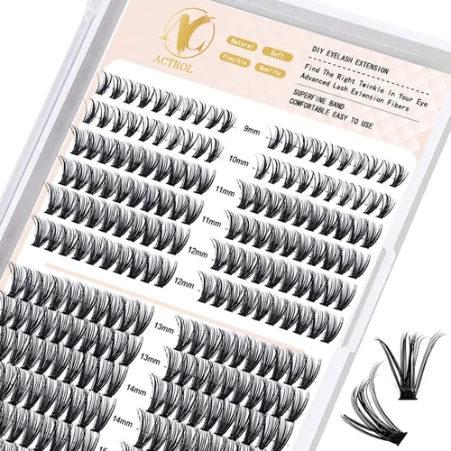 Vista 27 de ACTROL Pestañas de anime con forma de pluma, extensiones de racimo de pestañas naturales de manga individual