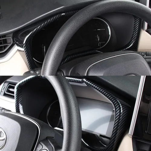 Vista 2 de para RAV4 Accesorios Cubierta Decorativa de Consola de Carbono Fibra Compatible con Toyota RAV4 2023 2022 2019 2020 2021 Panel de Consola