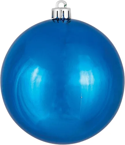 Vista 56 de Vickerman Adorno de bola de Navidad inastillable con acabado de lentejuelas con tapa perforada, 6 por bolsa, 4 pulgadas, color negro