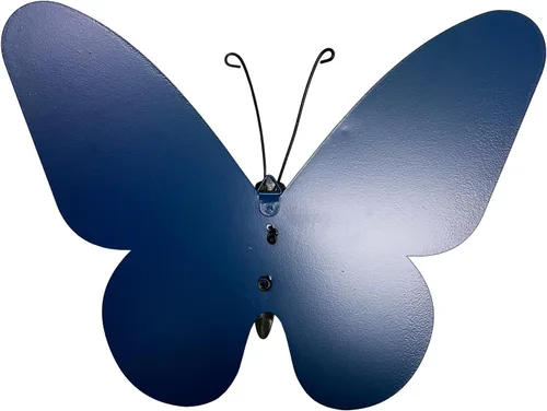 Vista 4 de SAGUZOU Letreros rústicos colgantes de metal con bandera americana patriótica de mariposa para puerta y patio, 4 de julio, blanco, azul, rojo, Día