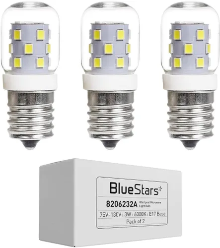Vista 10 de BlueStars - 2 paquetes de bombilla para horno microondas 8206232A, 40 W, 125 V, base E17, compatible con la bombilla de microondas bajo capó