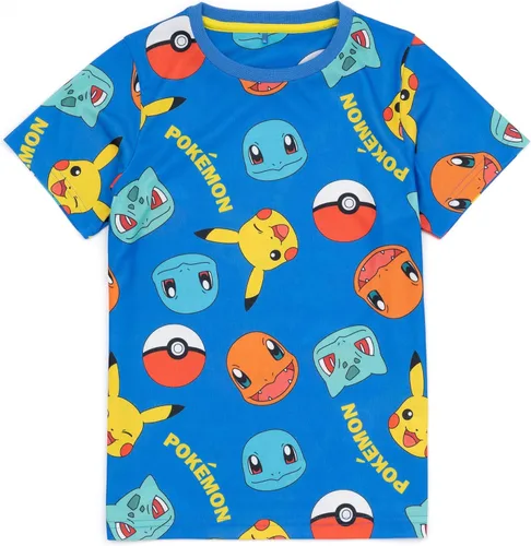 Vista 4 de Pokemon Boys 2 Pack Pyjamas Kids Pikachu Bulbasaur Charmander Squirtle T-Shirts Shorts Set Sleepwear