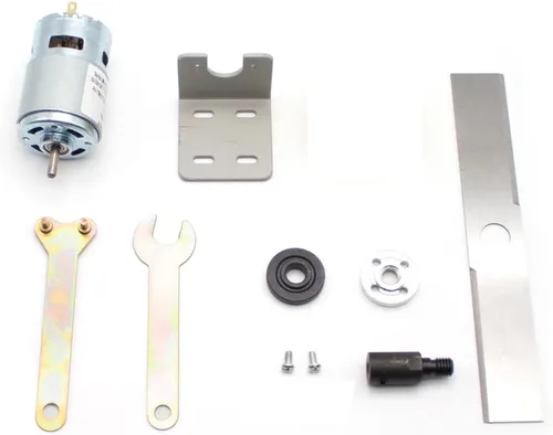 Vista 9 de DIY Cortacésped Set DC 12V 775 Motor Manganeso Acero Hoja Jardín Cortadora Herramientas Mini Hierba Cortadora