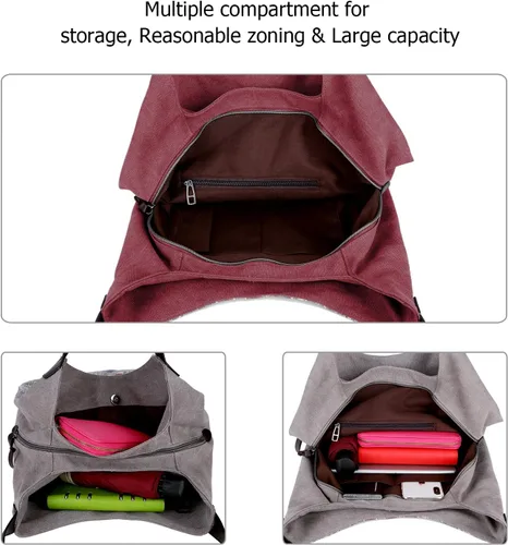 Vista 5 de ArcEnCiel Bolsos de lona para mujer, bolsos de hombro, M