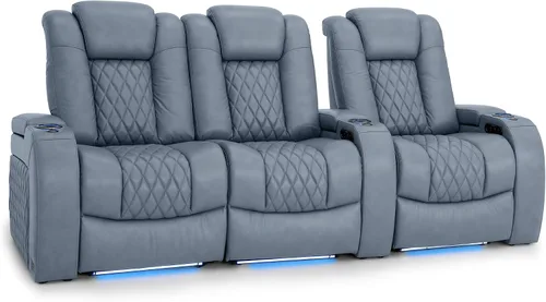 Vista 45 de Seatcraft Asiento de cine en casa Diamante Marrón Reclinable Individual