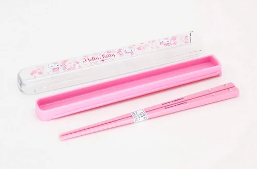 Vista 5 de OSK Hello Kitty Sakura HS-11 - Juego de palillos con tapa