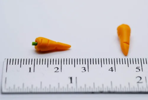 Vista 2 de 20 zanahorias sueltas tamaño 1 CM casa de muñecas en miniatura comida cocina