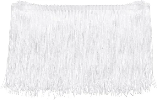 Vista 35 de Uxcell 10 yardas y 4 pulgadas beige con flecos de cadeneta - poliéster, estilo bohemio para múltiples ocasiones