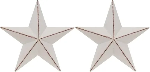 Vista 3 de Juego de estrellas de granero de metal 2 piezas 8 pulgadas negro Decoración de pared 3D (8 pulgadas, negro, 2 piezas)