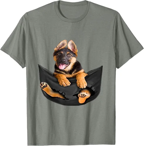 Vista 69 de Dog Lovers Gifts - Camiseta divertida con cara de perro con bolsillo, Negro, S