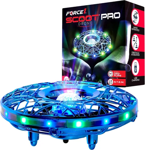 Vista 10 de Force1 Scoot - Dron de mano para niños o adultos, con sensor de movimiento de manos libres, mini dron, práctico para interiores, pequeño juguete Azul