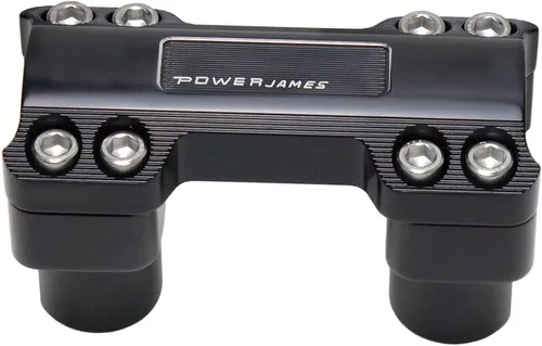 Vista 5 de POWER JAMES Elevadores de manillar negros de 1 1/4 pulgadas compatibles con Harley Davidson Softail, Fat Boy, Dyna, Road King con cubierta