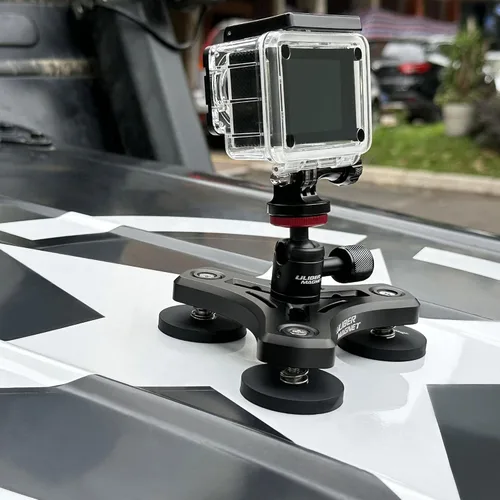Vista 11 de ULIBERMAGNET Soporte magnético para teléfono con rotación de 360° con mini cabeza de bola, compatible con teléfonos inteligentes para coches, Jeep
