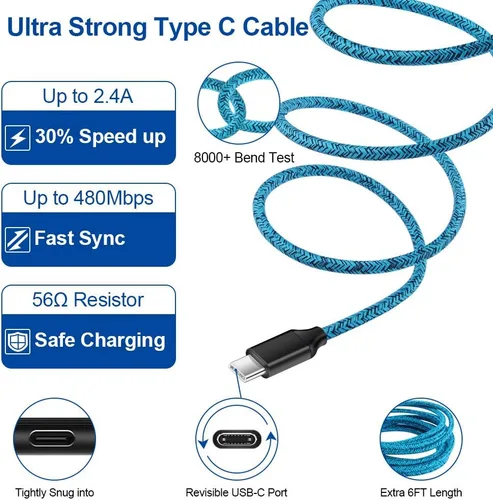 Vista 2 de Cargador de coche USB dual con cable USB C de carga rápida compatible con Moto G Power, G Stylus, G Fast, G7 G8 G9 Play Power Plus, G7 Supra, G6