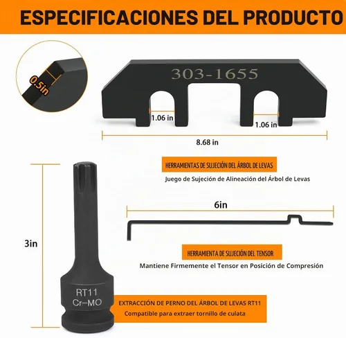 Vista 7 de 303-1655 Kit de herramientas de sujeción de árbol de levas compatible con Ford 3.5L EcoBoost mejorado GT F-150 Expedition Lincoln Navigator