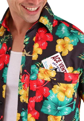 Vista 7 de Disfraz de Ace Ventura con peluca Marrón