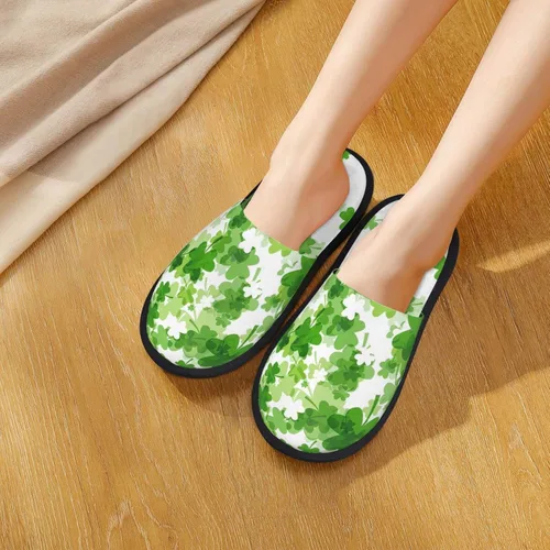 Vista 7 de Pantuflas para el día de San Patricio, regalos para mamá y papá de hija hijo, las mejores pantuflas de casa para mamá y papá, pantuflas