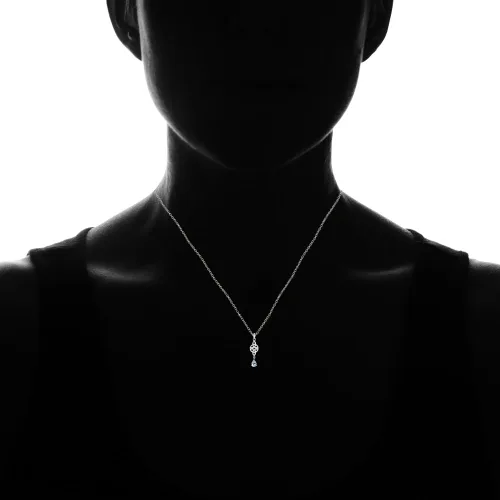 Vista 3 de Ice Gems Collar de plata de ley con nudo celta de Trinidad con piedras preciosas genuinas o creadas