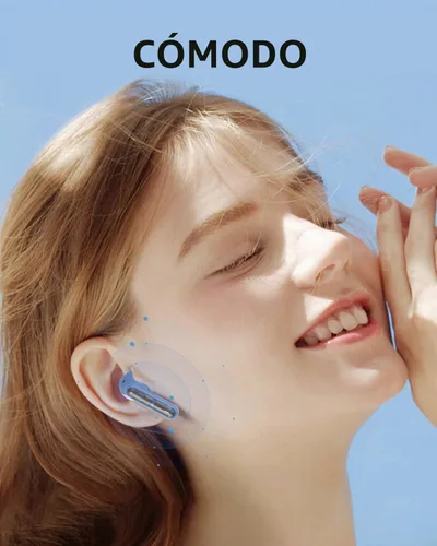 Vista 7 de Auriculares inalámbricos azules P1 PRO, auriculares inalámbricos Bluetooth con micrófonos de llamada clara, ajuste cómodo, IPX7 impermeable, batería