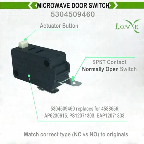 Vista 3 de LONYE 5304509460 Interruptor de puerta de microondas de repuesto para microondas Frigidaire Electrolux 5304464099 AP6230615 PS12071303 (paquete de 2)