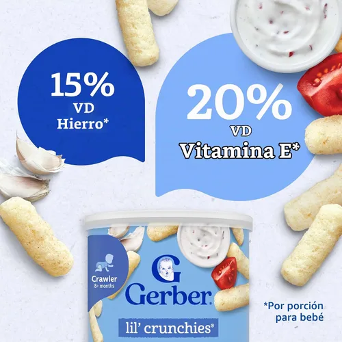 Vista 7 de Gerber Stage 3 Veggie Dip Lil Crunchies Baby Snack, 1.48 onzas