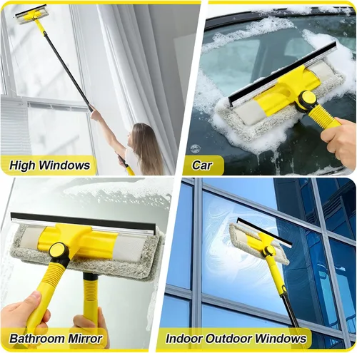 Vista 12 de Escobilla de ventana profesional con poste de extensión de 60