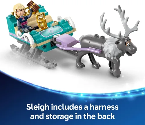 Vista 5 de LEGO Disney Frozen Anna's Sleigh Adventure Building Toy Set - Juguete de Frozen para niños pequeños con 2 minidolls de princesa de Disney, juego