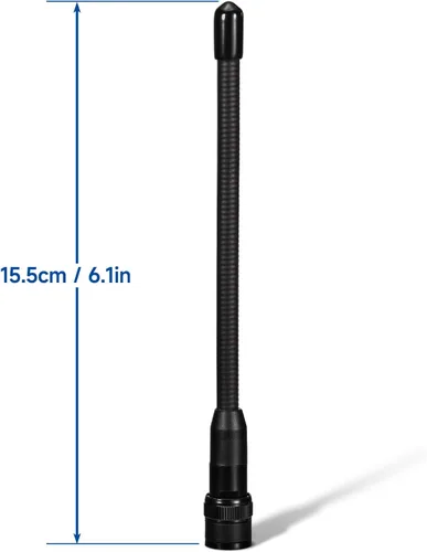 Vista 5 de Eightwood BNC - Antena de escáner de mano, paquete de 2 unidades de doble banda 144/430 MHz VHF UHF Antena de radio aficionado flexible de 6