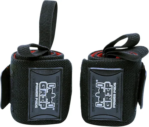 Vista 2 de Bandas de lujo para muñeca, 13 pulgadas de largo, 1 par 2 bandas, para levantamiento de pesas, con apoyo de algodón, bandas para gimnasio, cuerdas