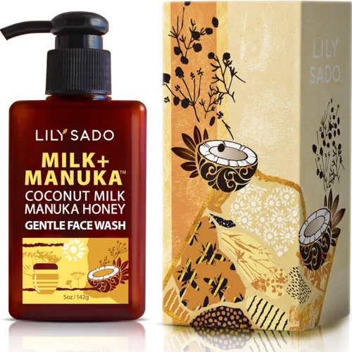 Vista 12 de LILY SADO MILK+MANUKA™ Limpiador facial de leche de coco y miel de manuka - Limpiador facial ultra hidratante natural limpia, equilibra, calma e