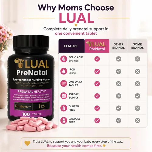 Vista 11 de LUAL Vitaminas prenatales para mujeres con hierro • Multivitamínico