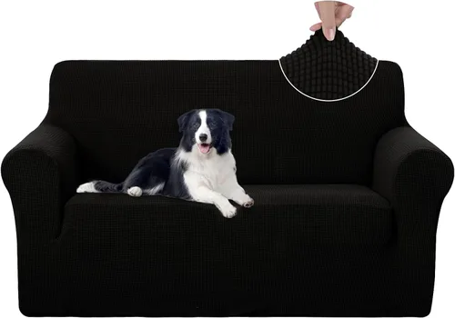 Vista 28 de U-NICE HOME Funda para sofá biplaza elástica, cubierta para sofá, funda para sillón, protector de muebles para sofá con 2 cojines, funda para sofá