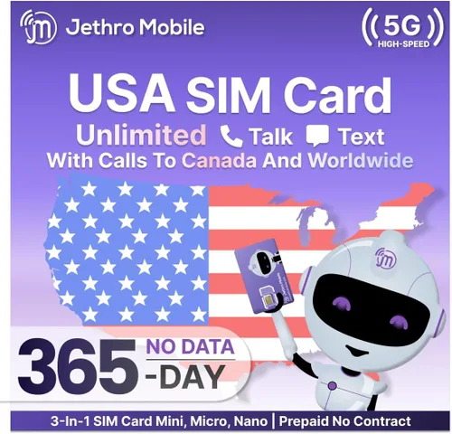 Vista 8 de $10/mes Jethro Mobile Plan de teléfono prepago, llamadas y mensajes de texto ilimitados, conversaciones internacionales a más de 80 países, trae tu