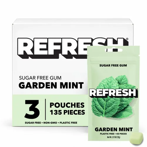 Vista 12 de Refresh Gum Peppermint, goma de mascar de xilitol natural sin azúcar, 45