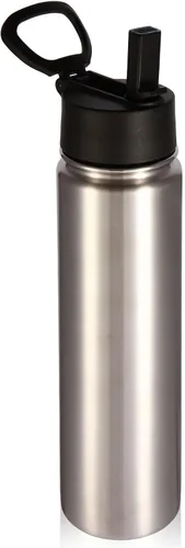 Vista 41 de Volhoply Botella de agua aislada de 24 onzas con tapa con popote, botellas deportivas de boca ancha de acero inoxidable con asa, tazas de vacío