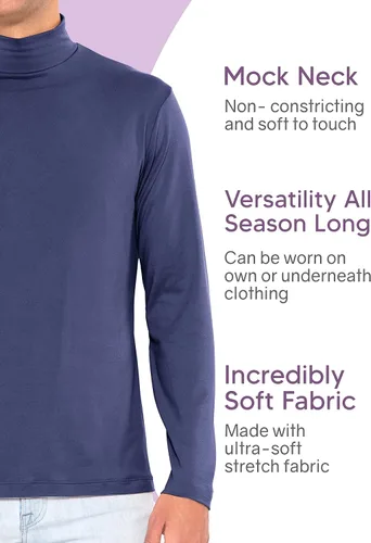 Vista 4 de Camisa de manga corta Oh So Soft Luxe con cuello alto falso para hombre