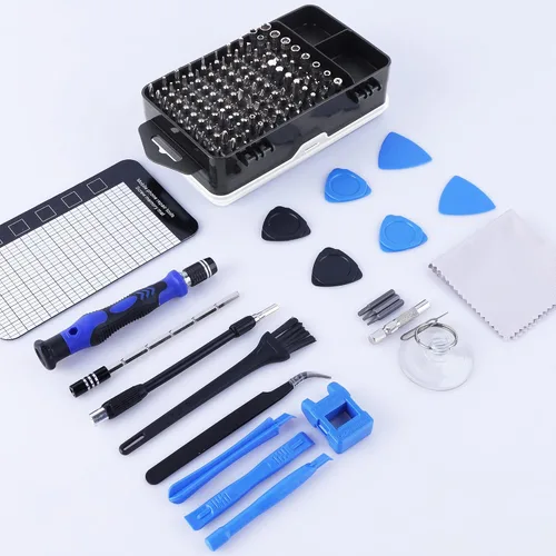 Vista 5 de HPFIX Juego de destornilladores de precisión de 124 piezas con 101 puntas magnéticas, kit de herramientas de reparación electrónica para iPhone