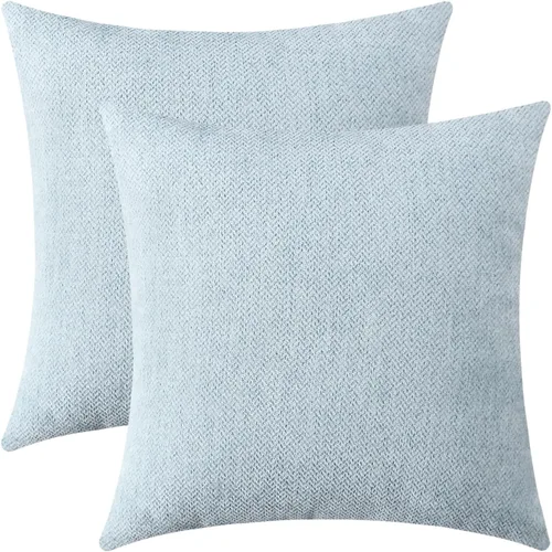 Vista 14 de Jeneoo Fundas de Almohada Decorativas para Cojines Azul Bebé de Chenilla Suave Cómodas Cuadradas Fundas de Cojines para Sofá para Decoración de Sala