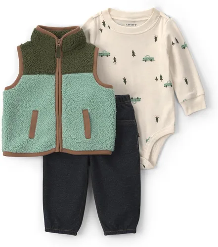 Vista 10 de Carter's Baby Boys' 3-piece Bodysuit Pant Sets Construcción azul