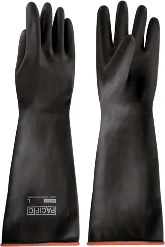 Vista 16 de PACIFIC PPE Guantes resistentes a productos químicos, guantes de goma industriales de gran resistencia, resistentes a ácidos, alcalinos y aceite, 32