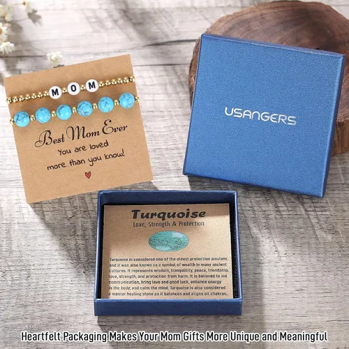 Vista 8 de USANGERS Juego de pulseras con cuentas para mujeres, adolescentes, niñas, regalos únicos para su madre, hija, hermana, amiga, esposa, abuela