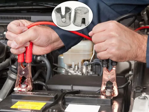Vista 6 de Juego de 8 piezas de reparación de extremos de cable para postes positivos o negativos, conectores de poste de terminal de batería de automóvil