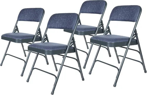 Vista 17 de OEF Furnishings Serie OEF2300 - Sillas plegables de doble bisagra con triple apoyo, tapizado de tela de alta calidad y servicio pesado