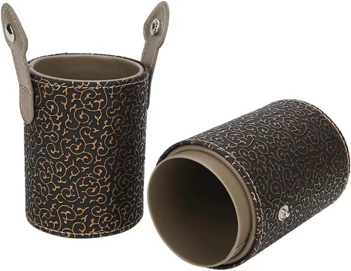 Vista 9 de Soporte para brochas de maquillaje, de piel sintética, portavasos, portátil, para viajes, brochas de maquillaje, organizador de cosméticos