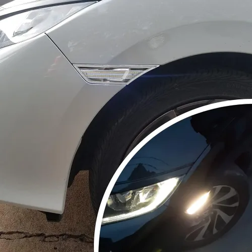 Vista 3 de Luces LED de posición laterales de 10ª generación para Honda Civic Sedan Coupe Hatchback Switchback de 2016-2021 Ámbar/Blanco Señal de giro