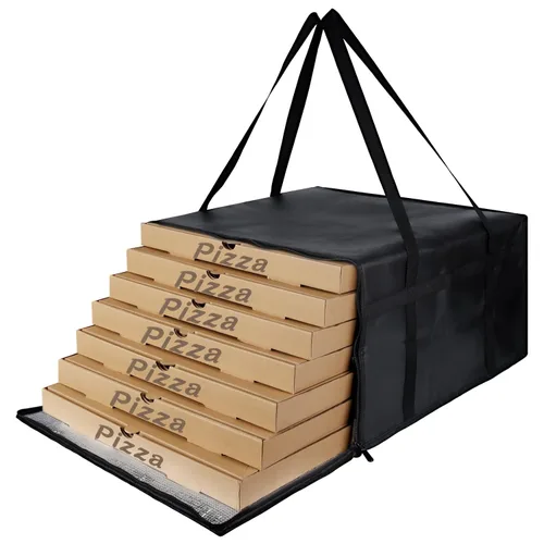 Vista 13 de Paquete de 1 bolsa aislada para entrega de alimentos con parte inferior dura, calentadores de alimentos comerciales XXXL para Uber Eats/Doordash