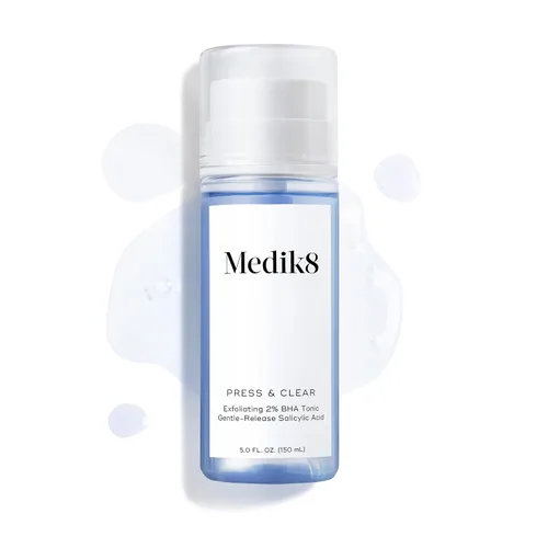 Vista 4 de Medik8 Press and Clear - Tónico facial clarificante - Tónico facial exfoliante BHA para mujeres y hombres - Tónico facial de ácido salicílico