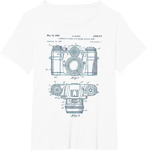 Vista 33 de Fotografía amante regalo cámara vintage esquema camiseta Negro
